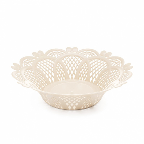 Сухарница пластиковая круглая Нежность d-22cм бежевый Альтернатива М771