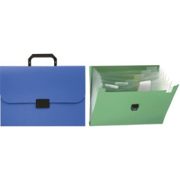 Папка-портфель  6 отд. Attomex, пластик, 700мкм, непрозрачный синий 3073703