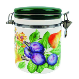 Банка для сыпучих керамическая (доломит) с клипсой  600мл Дюшес, в п/у Appetite ZFC039-8