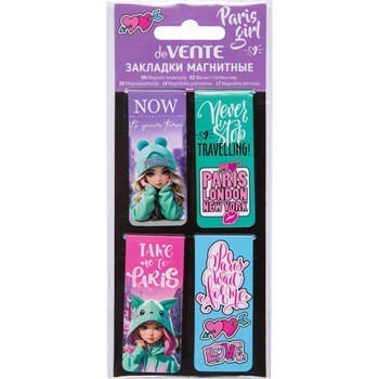 Закладка магнитная Devente Paris Girl, минимум-4шт. 8065506