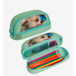 Пенал Devente овальный Best Friends Forever, искуственная кожа, на молнии, бирюзовый 7023312
