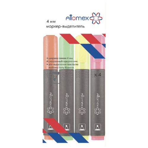 Текстовыделителей набор 4 цвета Attomex 5045304