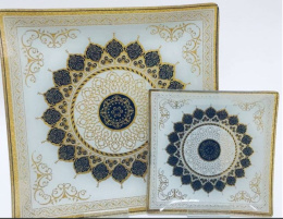 Набор тарелок стеклянных 7шт. мелкие квадратные (1шт.-300х300мм, 6шт.-180х180мм) в п/у Royal Glass 2011/32