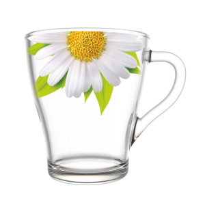 Кружка стеклянная 250мл Грация Живая природа. Ромашка Декостек 1649-Д