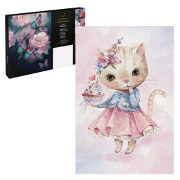 Раскрашивание по номерам на холсте 20х30см Очаровательная кошечка 67917/40