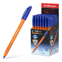 Ручка шариковая ErichKrause Ultra U-108 Orange Stick, синяя, 1мм 47582