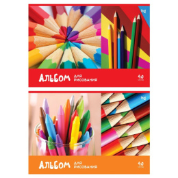 Альбом для рисования 40 листов BG Рисуем карандашами, на скобе АР4ск40 59522