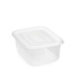 Контейнер для СВЧ пластиковый 0,70л прямоугольный Матрешка, белый Альтернатива М9177