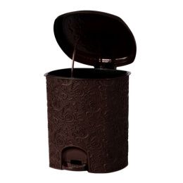 Ведро для мусора с педалью пластиковое 11л Ажур, шоколадный Ар-Пласт 020322
