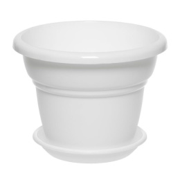 Горшок для цветов пластиковый Милано с поддоном 3,2л d-22см h-18см белый 5plast 5PL0040