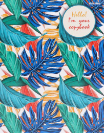 Тетрадь 160 листов Листья монстеры, на кольцах 160-2950