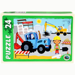 Пазлы   24 элемента Макси Синий трактор №6 ПУ24-1776