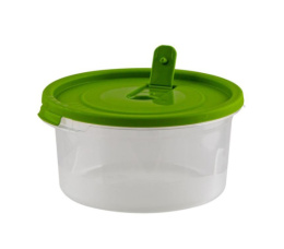 Контейнер для СВЧ пластиковый 0,40л круглый с паровыпускным клапаном Смайл Полимербыт С520