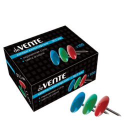 Кнопки канцелярские 10,5мм х 100шт. Devente, цветные, в к/к 4132305