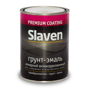 Грунт-эмаль "Slaven" быстросохнущий антикор. белый 0,5кг Р14873