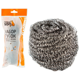 Мочалка для посуды металлическая спираль набор  3шт. Рыжий кот SM-02/3 001741