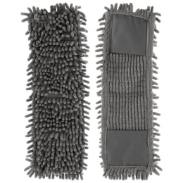 Насадка для швабры МОП плоская из микрофибры с карманами 14х44см, размер рамки 9х39,5см Лапша Рыжий кот MopM4-HС/007200