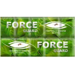 Пластины от комаров 10шт. зеленые без запаха Force guard 