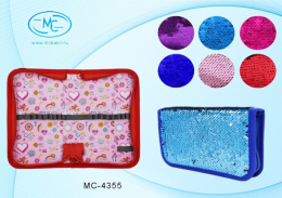 Пенал однокамерный с реверсивными пайетками, если провести рукой меняют цвет МС-4355