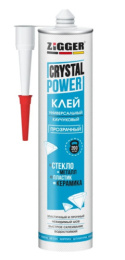 Клей «ZIGGER» CRYSTAL POWER, кауч. универсал., прозрачный, 320г (24шт) 03-02-20