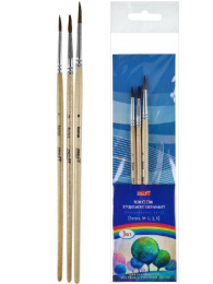 Кисти набор  3шт. белка №1, 3, 6 НК-5557