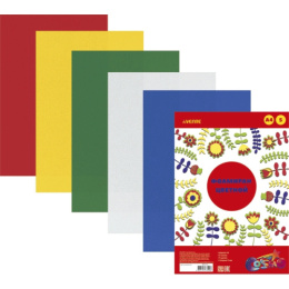 Фоамиран/пластичная замша  5 цветов  5 листов Devente, европодвес 8040776