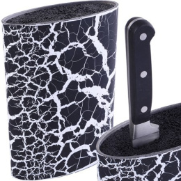 Подставка для ножей пластиковая со вставкой овальная 218мм 174х74мм, белый с черным Mayer & Boch 31412