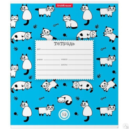 Тетрадь  12 листов линейка ErichKrause Cats 46531