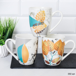 Кружка керамическая 350мл Листья Акварель, в ассортименте G912/736170
