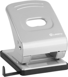 Дырокол  40 листов Lamark Metallic, с линейкой, серый 128/51303