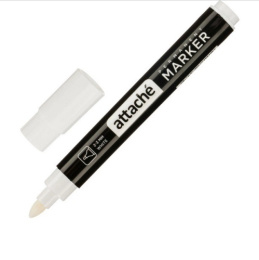 Маркер перманентный белый Attache, 2-3мм 2239716