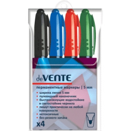Маркеров набор  4 цвета перманентный Devente, круглый, 5мм 5043738