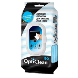 Салфетки влажные OptiClean 90шт. для экранов 744298