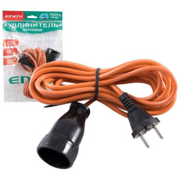 Удлинитель 1 розетка  5м 10А без заземления, ПВС 2 х 0,75, 1300Вт, Премиум Engy 186706