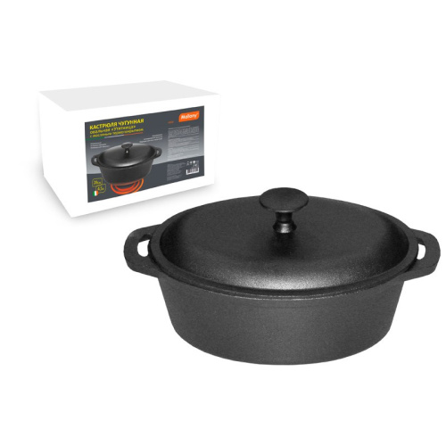 Утятница чугунная 28см 3,9л KB28 масляное термопокрытие Mallony 980003