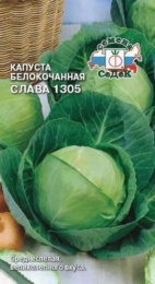 Капуста белокочанная Слава 1305  0,5г для квашения цветной пакет Седек