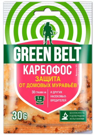 Карбофос 30г для защиты от домовых муравьев и других вредных насекомых Грин Бэлт 01-144/01-985