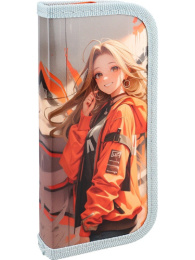 Пенал однокамерный Девушка в оранжевой куртке, средний ПН-8088