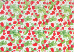 Клеенка столовая на тканевой основе ТВ 1,30х25м клубника на белом фоне Колорит 106/0