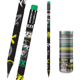 Карандаш чернографитный с ластиком Devente Superhero Toxic HB трехгранный 5032332