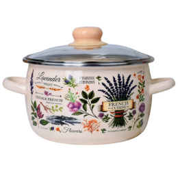 Кастрюля эмалированная Эдем 2,0л сферическая со стеклян. крышкой Appetite 1RC161S