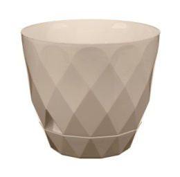 Горшок для цветов пластиковый Laurel с поддоном 2,3л d-17,5см бежевый IDIland 221610927/01