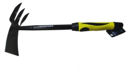 Мотыжка комбинированная 3 зуба витых + прямая часть обрезиненная ручка, Гардения Инструм-Агро 013108