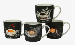 Кружка фарфоровая 340мл Кофеман, в ассортименте КерамСтрой R845/3744