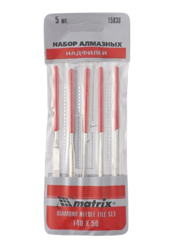 Надфили набор  5шт. 140мм алмазные Matrix 15830