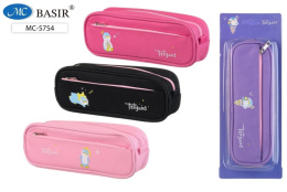 Пенал-тубус Пингвин, ткань цветная ассорти, внешний карман на молнии MC-5754