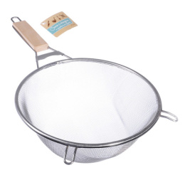 Сито из нержавеющей стали d-21см двойная сеть с ободом и деревянной ручкой Ретро Vetta MLD-6-21/886-051