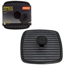 Пресс для гриля чугунный квадратный 23х23см пластиковая ручка, Pressa Mallony 985062