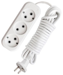 Удлинитель 3 розетки  5м  6А без заземления, ПВС 2 х 0,75, 1300Вт, Люкс UNIVersal У6-639М