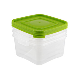 Контейнеры для СВЧ пластиковые набор 3шт. квадратные 1,0л Каскад 2 Квадро Полимербыт С67001